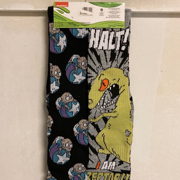 Nickelodeon Unisex Rugrats Crew Socks 2 Pack Casual Shoe Size 6-12 - Picture 2 of 2